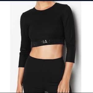 Victoria sport logo long sleeve crop top